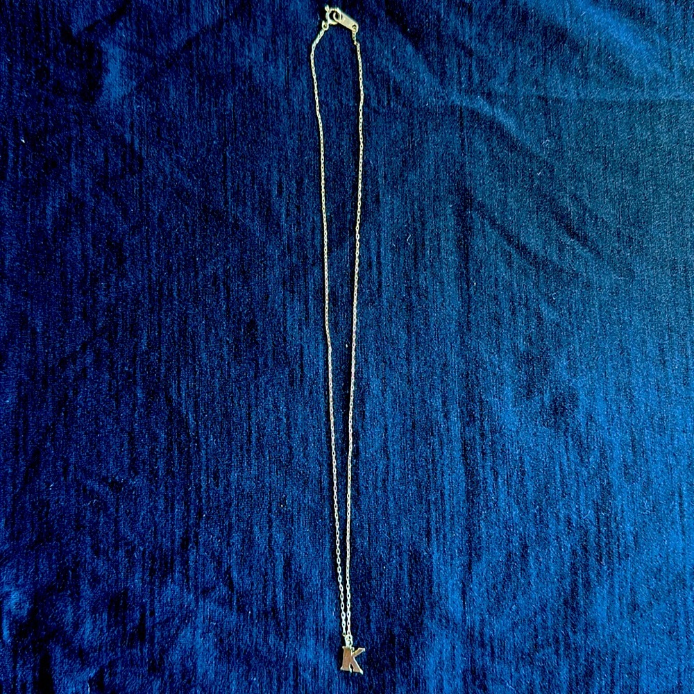 Initial K necklace, K18 gold